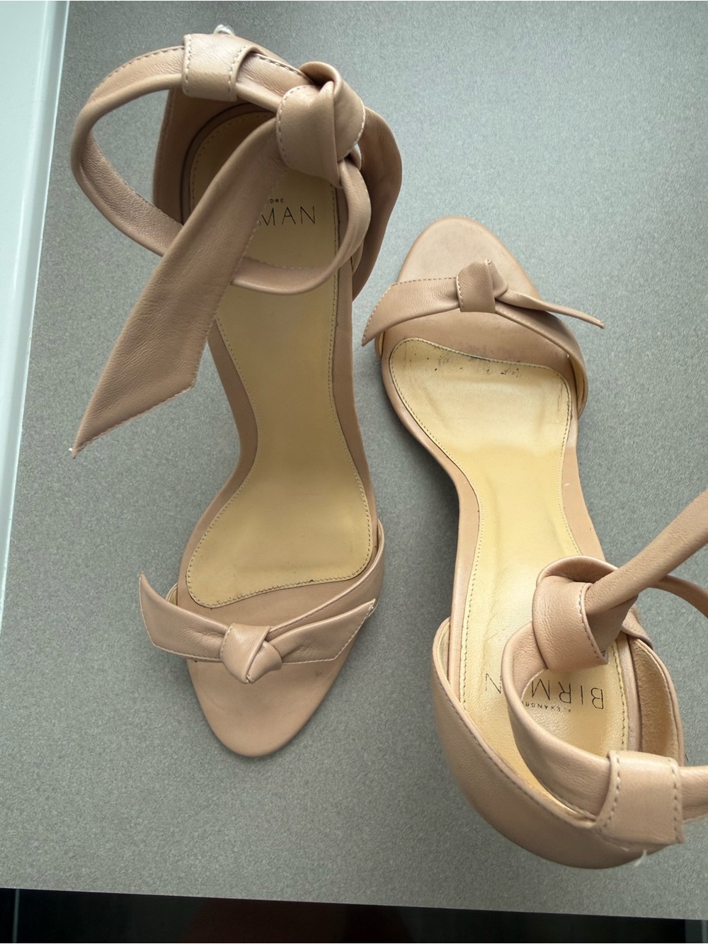 Alexandre Birman Beige Knot Ankle-Strap Stiletto Sandals - Picture 4 of 9